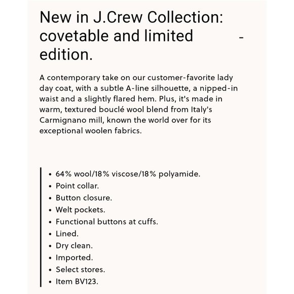 WANTED/SALE  00 A-line topcoat in Italian wool-bouclé blend - Picture 13 of 15